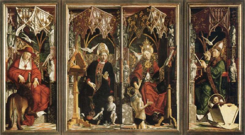 altarpiece of the church fathers, michael pacher